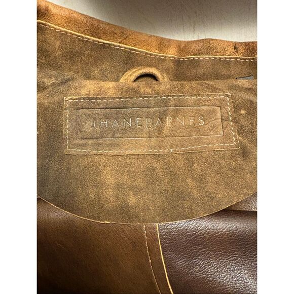 Jhanes Barnes Soft Leather Shirt Jacket Size 44 Brown Western Cowboy - Picture 5 of 7